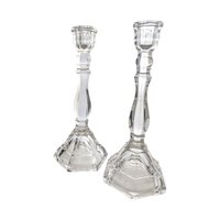 Vintage Tiffany & Co. Crystal Hampton Candlesticks | Pair of Crystal Candle Holders | Elegant Home Decor | Wedding Gift | Anniversary Gift