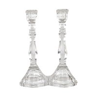 Vintage Tiffany & Co. Crystal Hampton Candlesticks | Pair of Crystal Candle Holders | Elegant Home Decor | Wedding Gift | Anniversary Gift