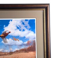 David A. Maass "Tomahawk Trail - Pheasants" Framed Print, Signed Wildlife Art, Vintage Bird Decor, Hunting Theme Artwork