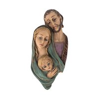 Vintage Holy Family Wall Hanging: Roman Religious Resin Art