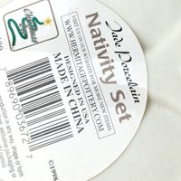 Vintage Hermitage Pottery Nativity Figurine: Jade Porcelain Christmas Decor