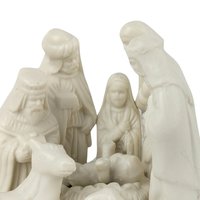 Vintage Hermitage Pottery Nativity Figurine: Jade Porcelain Christmas Decor