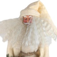 Vintage Off White Santa Figure, 12.5" Neutral Toned Santa, Rustic Christmas Decor, Unique Santa Figurine, Gift for Santa Collector