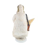 Vintage White Santa with Lambs Figure, 16.5" Cream Santa Claus Figurine, Holiday Decor, Christmas Gift, Mantel Display, Vintage Christmas