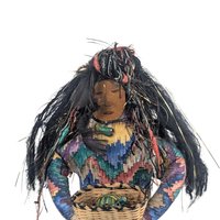Patty Kune Handmade Folk Art Doll: Native American Inspired Decor