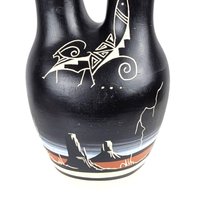 Vintage Southwestern Wedding Vase, Hand-Painted Native American Pottery, Unique Vase, Ceremonial Decor, Signed Pottery, Collectible Vase
