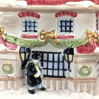 1997 Fitz and Floyd Dickens Ceramic Teapot, Christmas Carol House with Tiny Tim, Holiday Tea Service, Decorative Collectible Teapot