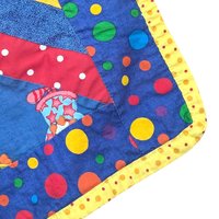 Handmade Clown Baby Quilt: Vintage 80s Nursery Decor
