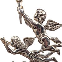 Godinger Silver Plate Candlestick, Cherub Candle Holder, Angel Candle Holder, Vintage Home Decor