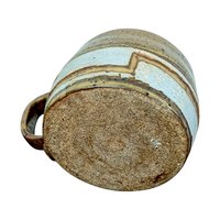 Handmade Studio Pottery Mug: Brown & White Glaze, Rustic Coffee Cup