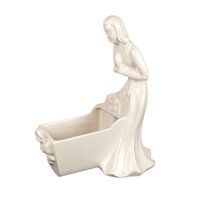 Vintage Royal Haeger Woman and Cradle Planter, White Ceramic Planter, Art Deco Planter, Mid-Century Modern Decor
