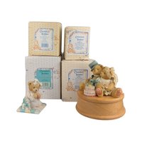 Vintage Cherished Teddies Figurines, 1992-1997, Collectible Bears, Wedding Music Box, Gift for Collector, Home Decor