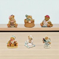 Vintage Cherished Teddies Figurines, 1992-1997, Collectible Bears, Wedding Music Box, Gift for Collector, Home Decor