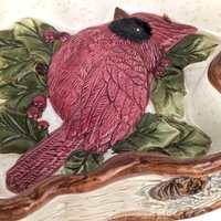 1999 St. Nicholas Square Cardinal Candy Dish, Ceramic Bird Dish, Vintage Holiday Decor, Gift for Bird Lover