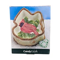 1999 St. Nicholas Square Cardinal Candy Dish, Ceramic Bird Dish, Vintage Holiday Decor, Gift for Bird Lover