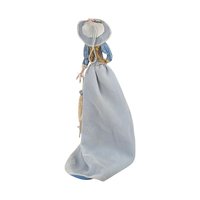 Vintage Porcelain Victorian Tassel Doll, Blue Dress, Umbrella, Hat, Display Doll, Dresser Doll, Gift for Doll Collector
