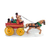 Vintage Dept 56 Buckboard Accessory, Snow Village Horse and Wagon Figurine, Holiday Village Display Piece, Collector Gift