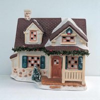 1994 Seasonal Specialties Village House, Christmas Valley Collection, Lighted Holiday Village Decor, Ceramic Christmas House