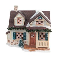 1994 Seasonal Specialties Village House, Christmas Valley Collection, Lighted Holiday Village Decor, Ceramic Christmas House