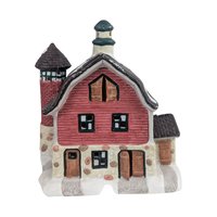 1993 Seasonal Specialties North Pole Dairy, Lighted Christmas Village Building, Vintage Holiday Display, Ceramic Barn