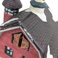 1993 Seasonal Specialties North Pole Dairy, Lighted Christmas Village Building, Vintage Holiday Display, Ceramic Barn