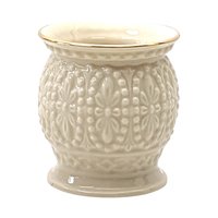 Vintage Lenox Vase Set | Rosebud Collection Cream Vases with Gold Trim | Mismatched Beaded Votive Candle Holders | 4 Piece Lot
