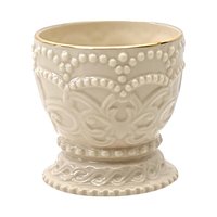 Vintage Lenox Vase Set | Rosebud Collection Cream Vases with Gold Trim | Mismatched Beaded Votive Candle Holders | 4 Piece Lot