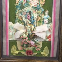 Vintage Shadow Box | Collage Art | Victorian Scrapbook | Valentine Decor | Ephemera