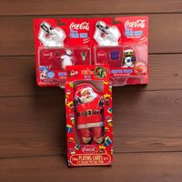 Vintage Coca Cola Lot, Wind-Up Polar Bears, Santa Tin Playing Cards, Collectible Coca Cola, New in Package