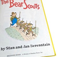 Vintage Berenstain Bears Books and Picture Frame Lot - 1960s Children's Literature - Bear Scouts, Vacation - Collectible Berenstain Bears