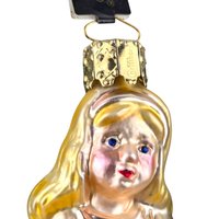 Vintage Midwest Blown Glass Rose Fairy Ornament, Flower Fairy, Figural Glass Ornament, Christmas Decoration, Gift for Collector