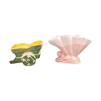 Vintage Ceramic Planters, Shawnee Wheelbarrow Planter, Pink Shell Planter, Mid Century Modern, Succulent Planters, Indoor Garden