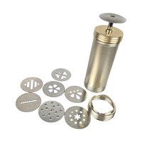 Vintage Aluminum Cookie Press: Mid-Century Spritz Maker with 7 Disks