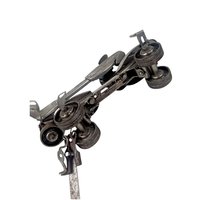Vintage Metal Roller Skates with Key, Adjustable Sidewalk Skates with Deadnaught Wheels, Mid-Century Industrial Decor and Photo Prop