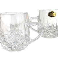 Vintage Blarney Crystal Mugs Set of 8:  Diamond Cut Kitchenware