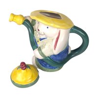 Treasure Craft Bunny with Hose Teapot, Handcrafted, Chip on Hat