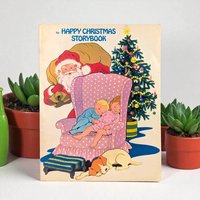 Vintage Happy Christmas Storybook: Softcover Children's Holiday Book with Santa Illustrations