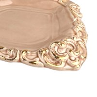 Vintage Pink Floraline Ceramic Ashtray - Florence Ceramics - Ornate Gold Trim - Mid-Century Modern Decor