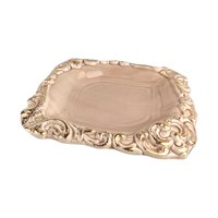Vintage Pink Floraline Ceramic Ashtray - Florence Ceramics - Ornate Gold Trim - Mid-Century Modern Decor