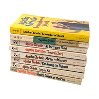 Vintage Agatha Christie Softcover Book Set 7 Mystery Novels Reader Gift