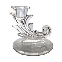 Fostoria Navarre Crystal Candlesticks: Vintage Etched Glass Pair