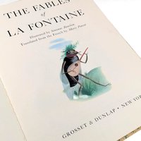 Vintage 1957 La Fontaine's Fables: Illustrated Hardcover Children's Story Book
