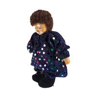 Vintage Porcelain Clown Doll: Polka Dot Outfit, Circus Decor