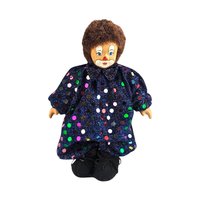 Vintage Porcelain Clown Doll: Polka Dot Outfit, Circus Decor