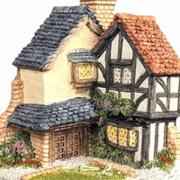 1994 David Winter Cottages 15 Lawnside Road Corner Figure, Hand Painted, English Cottage Decor, Gift for Miniature Collectors, 4 Inches