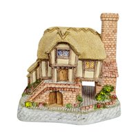 1993 David Winter Whileaway Cottage, Hand Made Village Figure, Collectible English Cottage Decor, Gift for Miniature Collectors, 4 inches