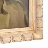 Vintage Sallman's Head of Christ Lithograph, Framed Religious Art, 19x15", Distressed Wood Frame, Gift for Christian, Home Decor