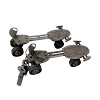 Vintage Metal Roller Skates with Key, Adjustable Sidewalk Skates with Deadnaught Wheels, Mid-Century Industrial Decor and Photo Prop