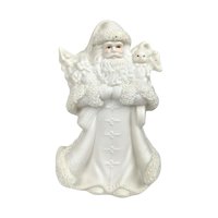 Vintage Bisque Santa Figurines - K's Collection Christmas Decor, Set of 3