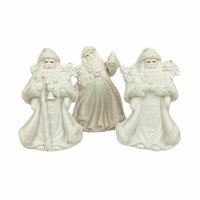 Vintage Bisque Santa Figurines - K's Collection Christmas Decor, Set of 3